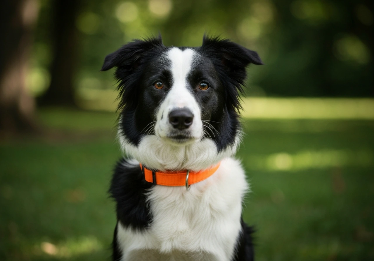 Border collie learning commands during training session