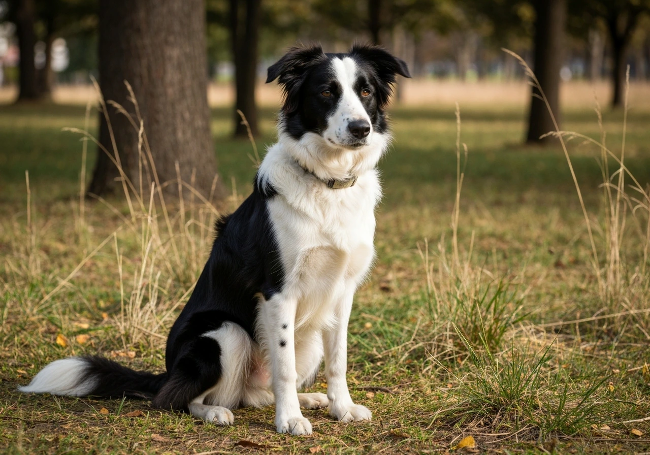 Attentive herding dog during advanced training exercise