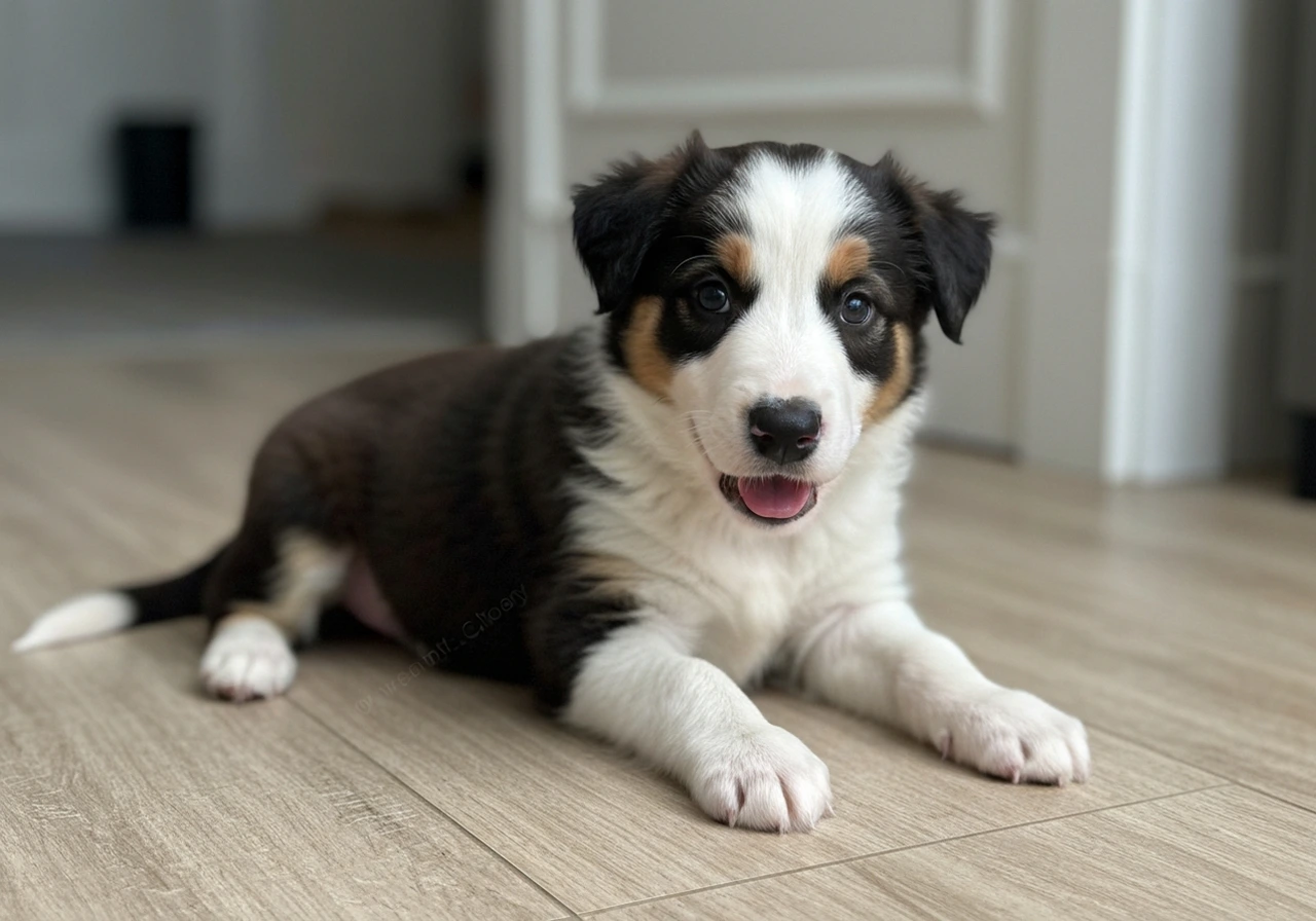 Adorable border collie puppy ready to join the community