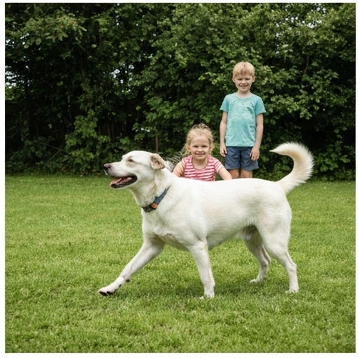 Family welcoming a new herding dog into their home